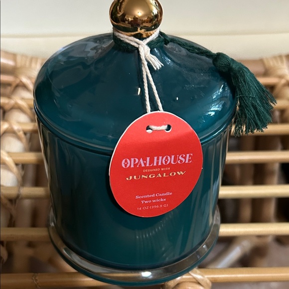 Opalhouse Teal Candle with Gold Accent, Cedarwood & Moss 15 Oz - Picture 1 of 5
